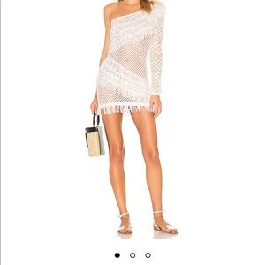 Tularosa crochet dress/ peek a boo in white swimsuit coverup